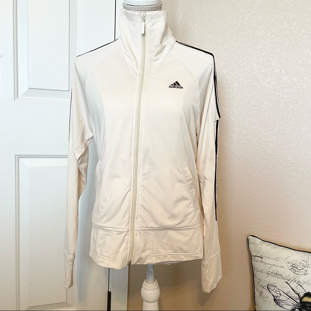 Adidas tracksuit sweater ivory white